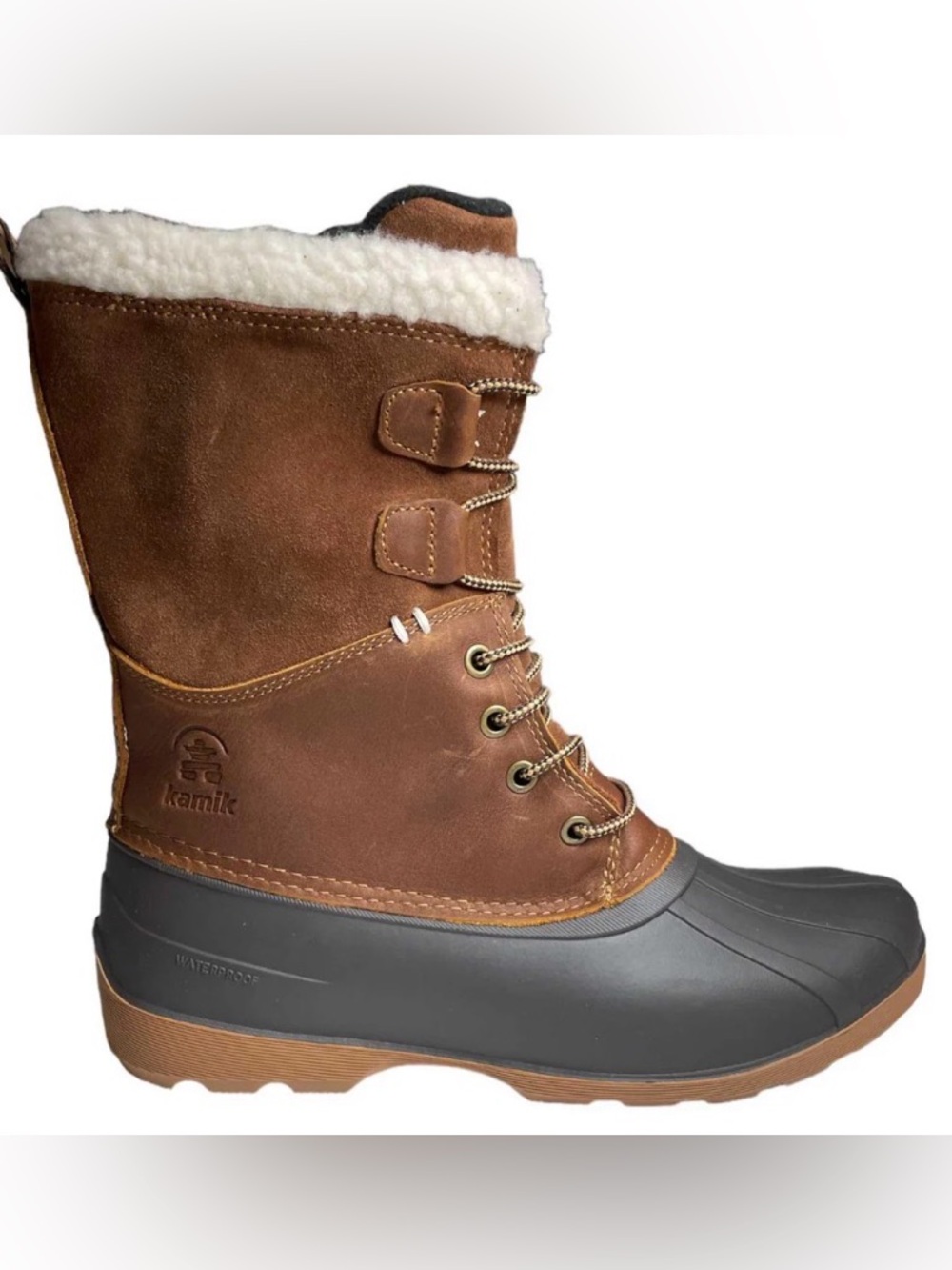 NWT KAMIK Women’s Simona Waterproof Boots. Leather and Rubber. Size 6.